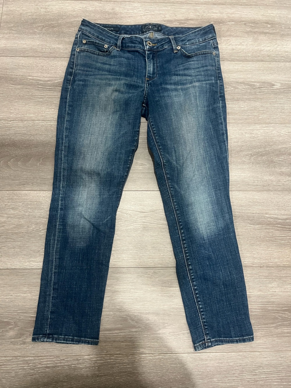 Lucky Brand Distressed Medium Blue Straight Leg Jeans